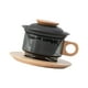thumbnail image 5 of Tazas de con té de té de vidrio de vidrio de vidrio separación de agua de té taza de café juego para el regalo de inauguración de la casa de Negro y Beech, 5 of 8