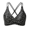 thumbnail image 4 of Women's Crisscross Straps V-Neck Swim Top - Floral Print Adjustable Bathing Suit Top, Plus Size Tankini Top for Beach Pool & Summer (S-XXL), 4 of 4