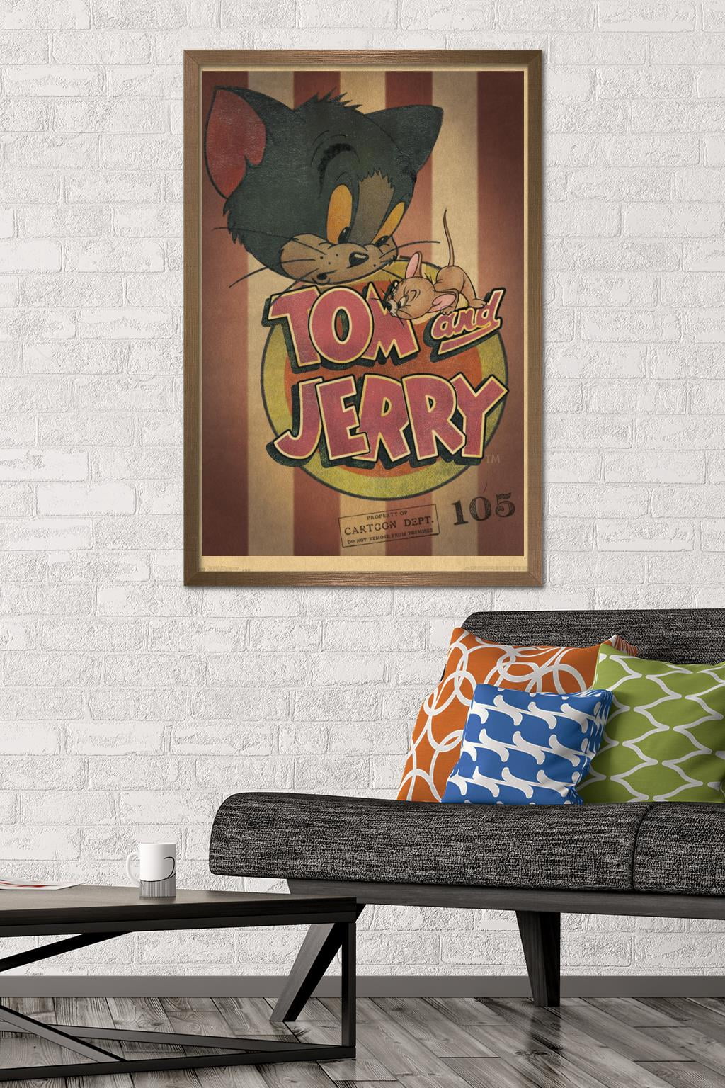 Tom And Jerry - Stripes Wall Poster, 22.375" x 34", Framed