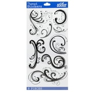 American Crafts Solid Dainty Multicolor Classic Flourishes Paper Stickers, 8 Piece