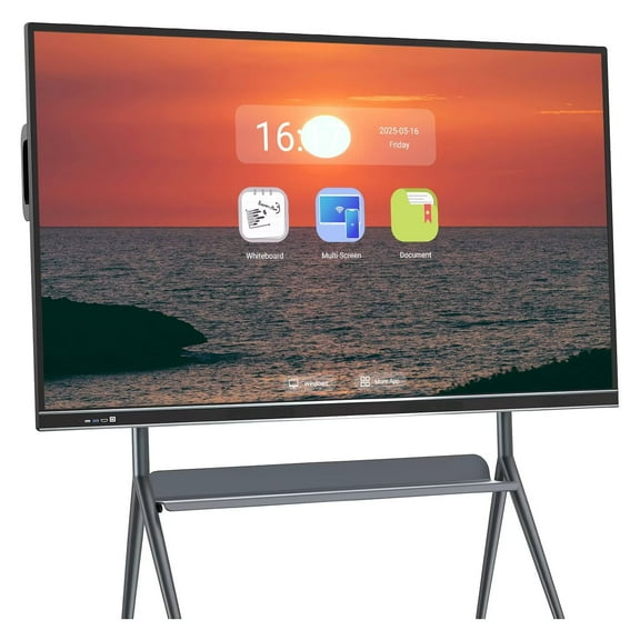 BELNET Smart Board 75 Inch Dual OS Infrared Touch Interactive Whiteboard with Eshare Mirroring for Android 11.0/Windows 10 Pro for Meeting Room/Classroom​(Include Wall Mount)