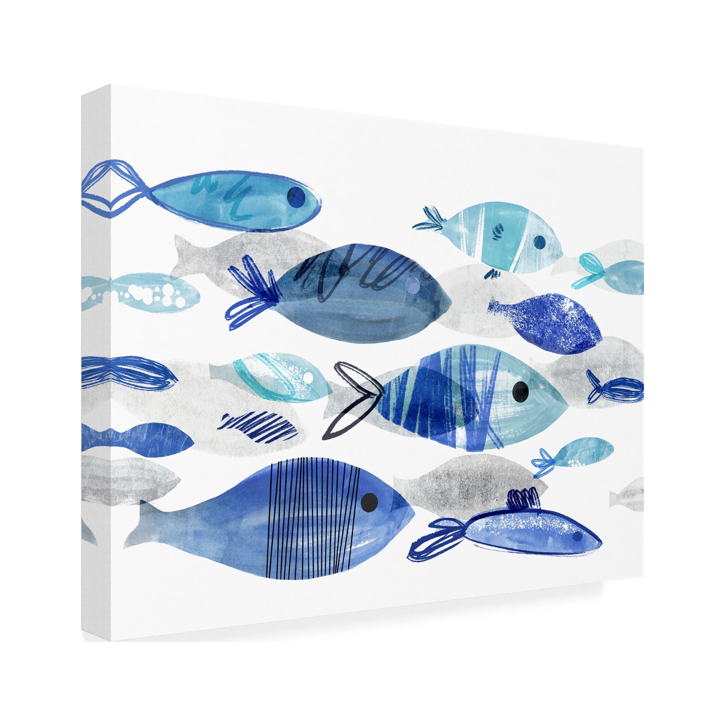 Annie Warren 'Fish Parade I' Canvas Art