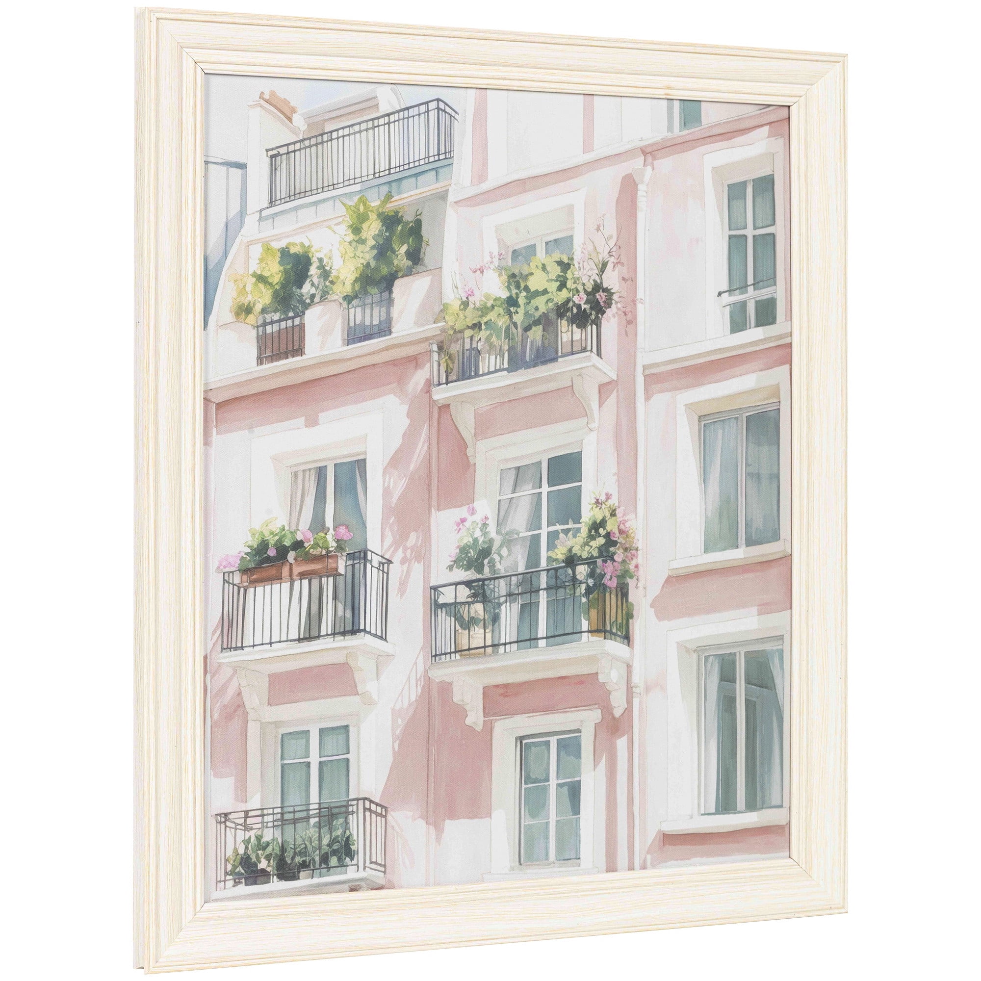 My Texas House Pretty Pink Balcony 16" x 20" Travel Framed Wall Art