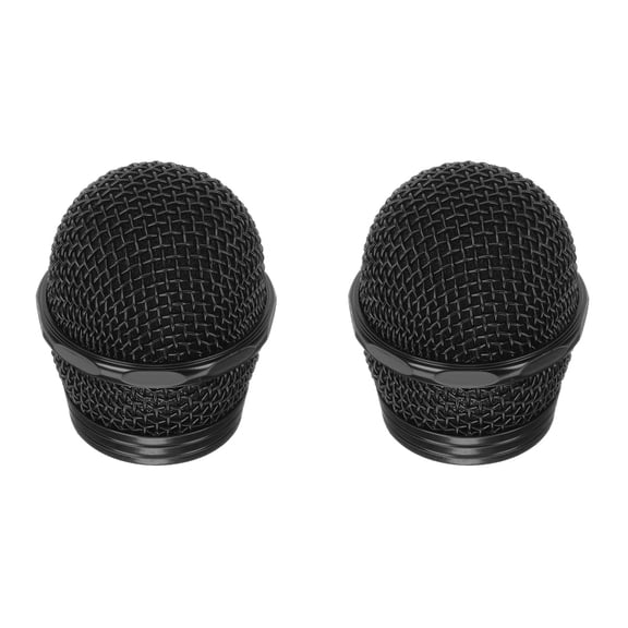 MERRYHAPY Black Metal Mic Replacement Grille High Hardness Wear Resistance 2Pcs