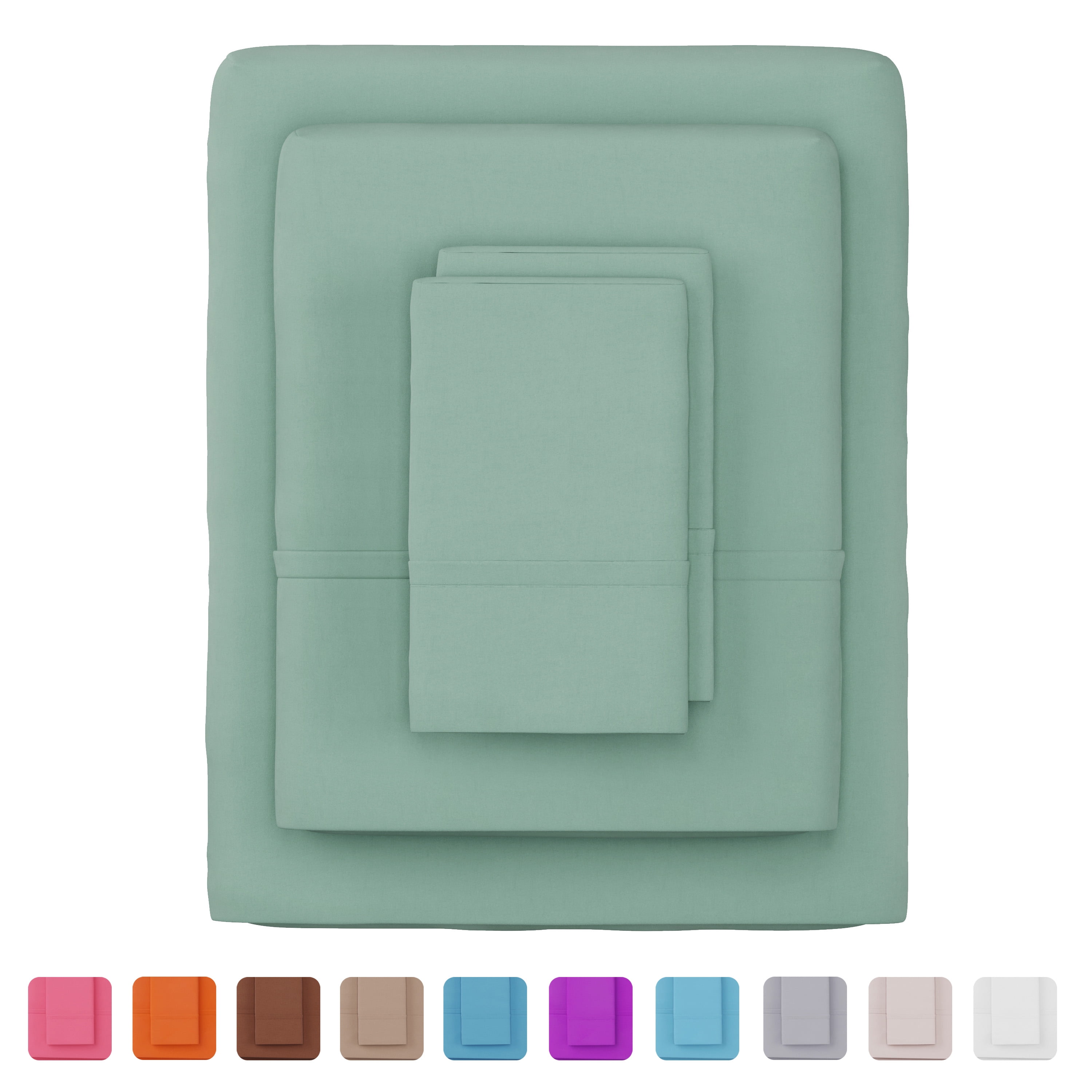 Lavish Home 4-Piece Microfiber Queen Sheet Set, Sage Green