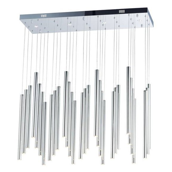 ET2 Lighting E10010-PC Island Lighting Polished Chrome Stainless Steel Flute