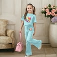 thumbnail image 2 of DGMIOCS Girls Casual Set with Flared Pants and Top for Everyday Play and School - Comfortable Daily Wear for 7-13 Years Old Girls Mint Green 9-10 Years, 2 of 5
