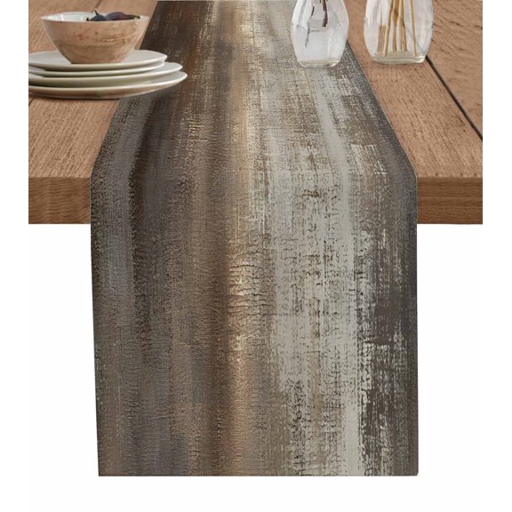 Ldtrchee Brown Ombre Table Runner 36 Inches, Modern Abstract Oil Painting Art Bed Runner Dresser Scarves Tabletop for Indoor Outdoor Parties/Ceremony/Banquet, 13"x 36"