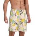 thumbnail image 2 of Wukai Lemon Leaves Men’s Short Pajama Pants With Pockets Soft Sleep Pj Shorts for Men-Small, 2 of 6