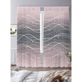 thumbnail image 3 of Gradient Pink Black Sheer Curtains 2 Panels Set Wave Line Dots Modern Abstract Simple Sheer Window Curtains Light Filtering Rod Pocket Voile Drapes for Bedroom Living Room 52"X108", 3 of 9