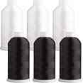 thumbnail image 1 of Superpunch SuperB Black & White Polyester Embroidery Thread, 40wt 5000m, 6 Pack, 1 of 2