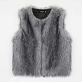 thumbnail image 5 of AUNVITO Women's Warm Faux Fur Sleeveless Vest Winter Solid V-Neck Long Coat Jacket Casual Party Outwear, 5 of 6