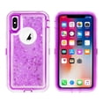 thumbnail image 1 of SOATUTO Case for iPhone X,3 in1 Layers Hybrid Liquid Glitter Flowing Quicksand case Clear Soft Shockproof TPU Slim Protective Cover for iPhone X/XS(Purple), 1 of 6