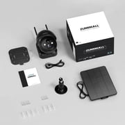 ZUMIMALL 2K Solar Security Camera Outdoor, 360° PTZ Wireless, 2.4GHz WiFi with Mount, Black