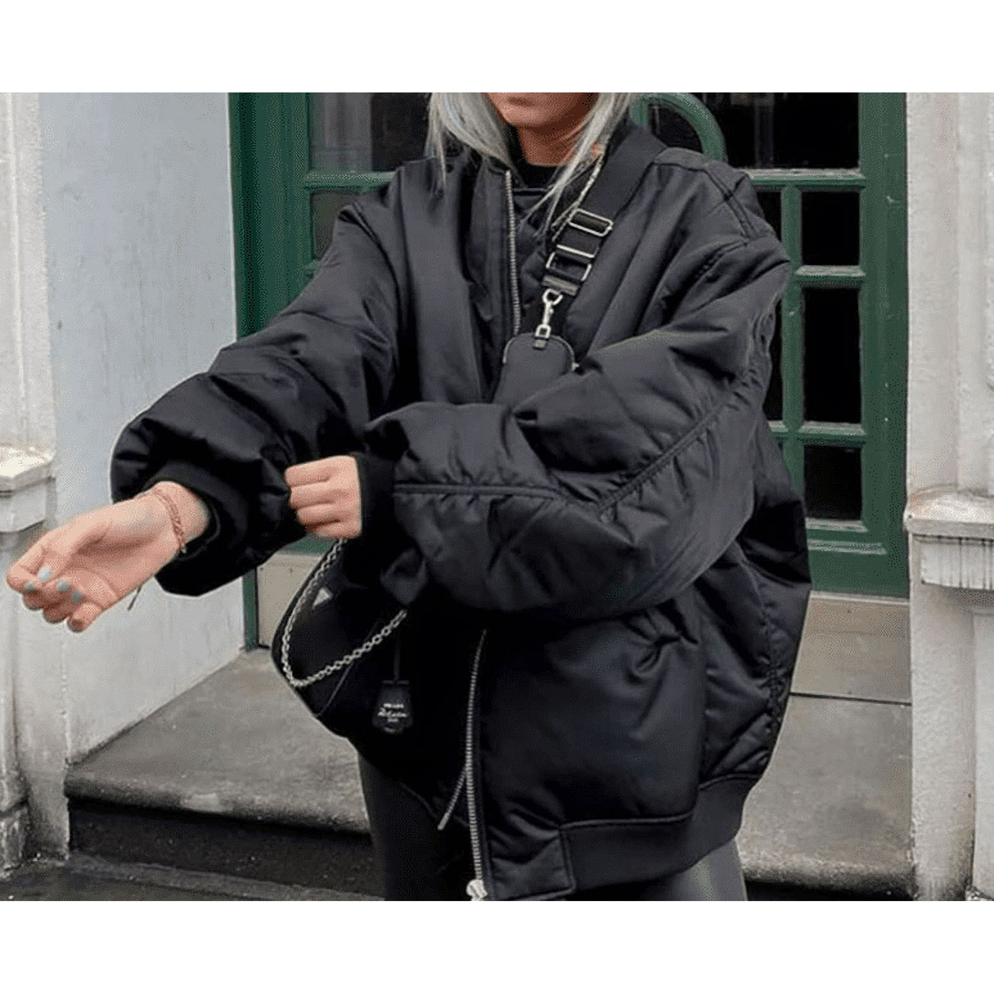 送料無料の通販 Bomber Jacket Winter Zip Women Down Coat Casual Elegant Clothing