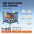 thumbnail image 2 of KFFKFF Rolling Sports Ball Storage Cart Garages Sports Equipment Organizer Steel, 2 of 7