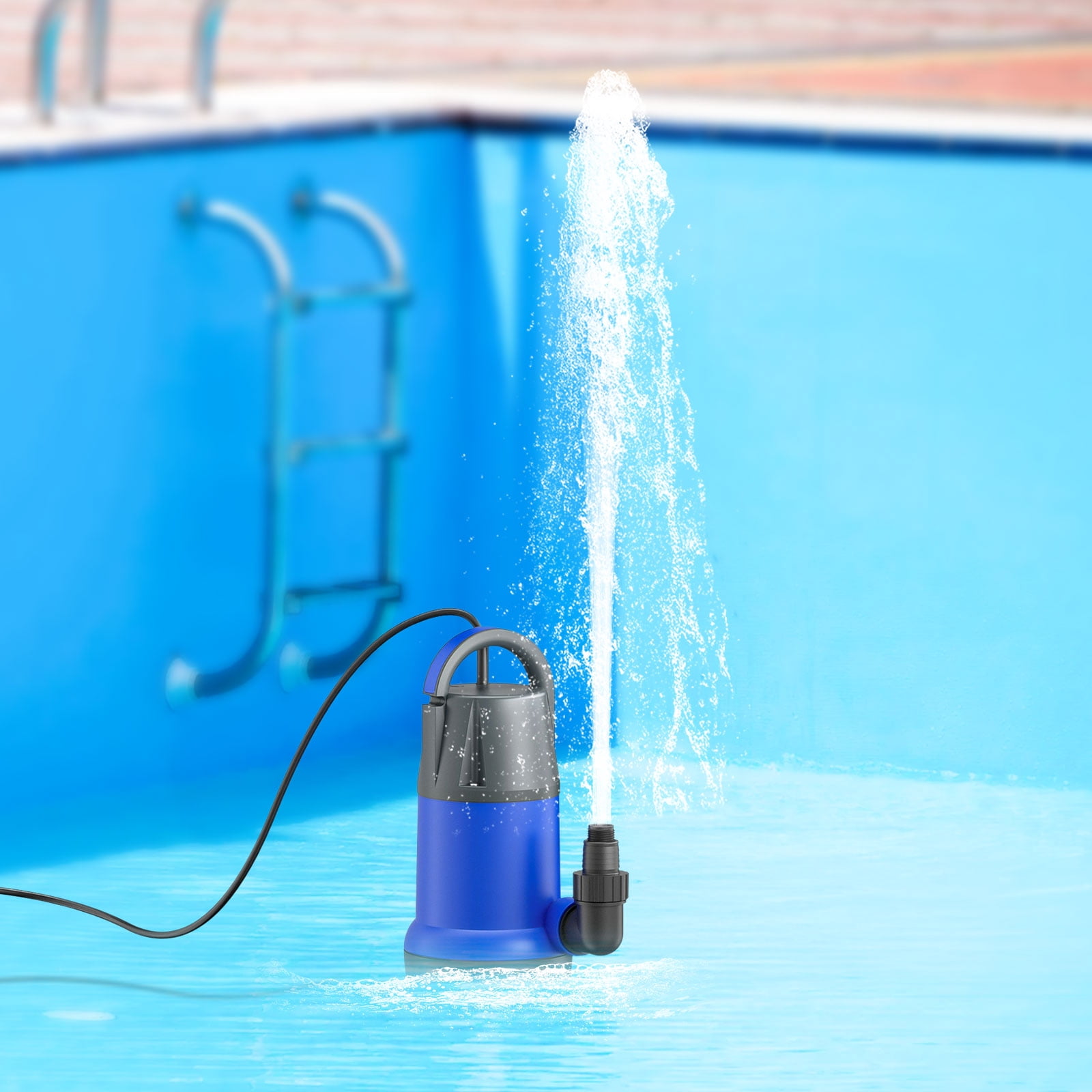 Sump Pump Submersible Water Pump 1HP 3700GPH Portable Electric Utility Pumps for Pool Draining Hot Tub Basement