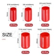 thumbnail image 2 of Uxcell 100Pcs Round Rubber End Caps Protective Caps 8mm 9mm 10mm 11mm 12mm Red Screw Thread Protectors, 2 of 5