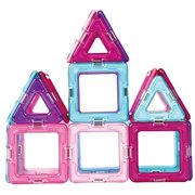 Magformers Inspire Clear 30 Pieces, Pink and Purple, Magnetic Geometric tiles STEM Toy Ages 3+