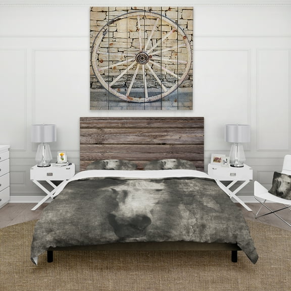 Designart 'Farmhouse Horse II' Farmhouse Duvet Cover Set