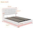 thumbnail image 6 of Bellemave FULL Size LED Platform Bed with Hydraulic Storage System and USB Charger,Solid Wooden Slat Support, No Box Spring Needed(White), 6 of 10