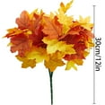 thumbnail image 3 of Artificial Maple Leaves 7 Branches Autumn Faux Leaf Decoration Stem Fall Leaves for Thanksgiving Home Indoor Outdoor Kitchen Festival Autumns Table Centerpieces Decoration, 3 of 5