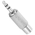 thumbnail image 1 of Adaptador de audio estéreo de 3,5 mm macho a mono hembra, plateado, 1 of 4