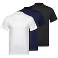 thumbnail image 1 of MSemis 3 Pack Men's Casual Mock Turtleneck Pullover Tops Short Sleeve Slim Fit T-Shirts Basic Solid Color Tees Black&Blue&White XL, 1 of 7