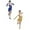 Blue 1PCS & Gold 1PCS, variant on LUOGENLI 2 Pack Girls Party Dancewear Ballroom Dance Dress Girl's Sequined Fringe Latin Practice Dresses + Sleeves Fourth of July Dresses for Girls 110