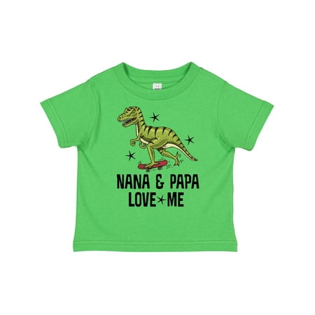 

Inktastic Nana and Papa Love Me Dinosaur Grandson Gift Toddler Boy Girl T-Shirt