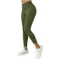 thumbnail image 5 of CheerKidz Womens Long Solid Color High Waisted Yoga Pants with Pockets Workout Gym Fitness Tights Butt Lifting Leggings for Women Stretchy Comfortable Casual Wear Pants(Army Green#1,XL), 5 of 9