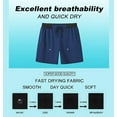 thumbnail image 3 of QPNGRP Men's beach shorts 5inch swim trunks sports fitness shorts quick dry Plus Size Zipper pocket Drawstring closure Deepblue M, 3 of 6