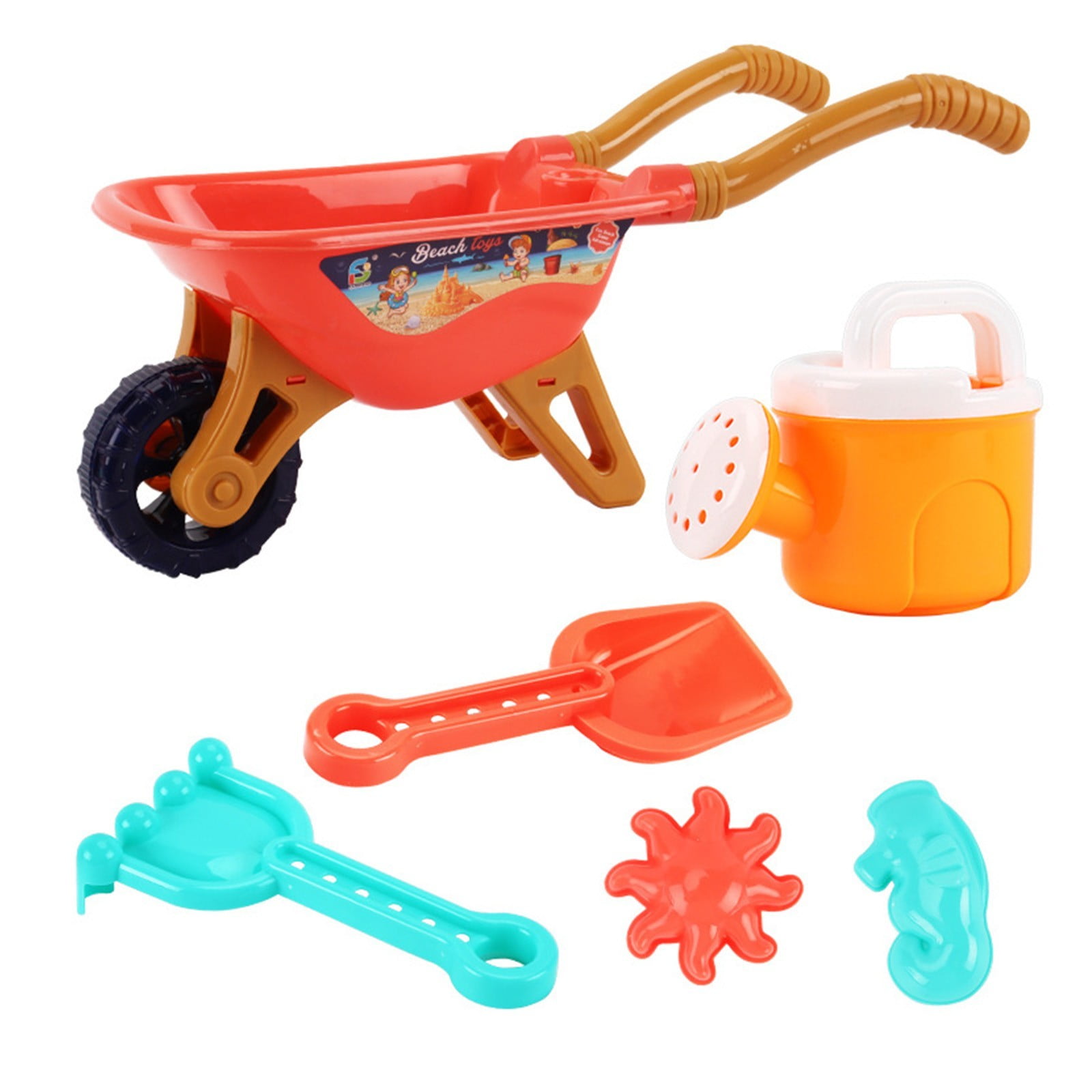 Wheelbarrow and Sand Toy Kit sand water play trays spade bucket backyard sandpit 