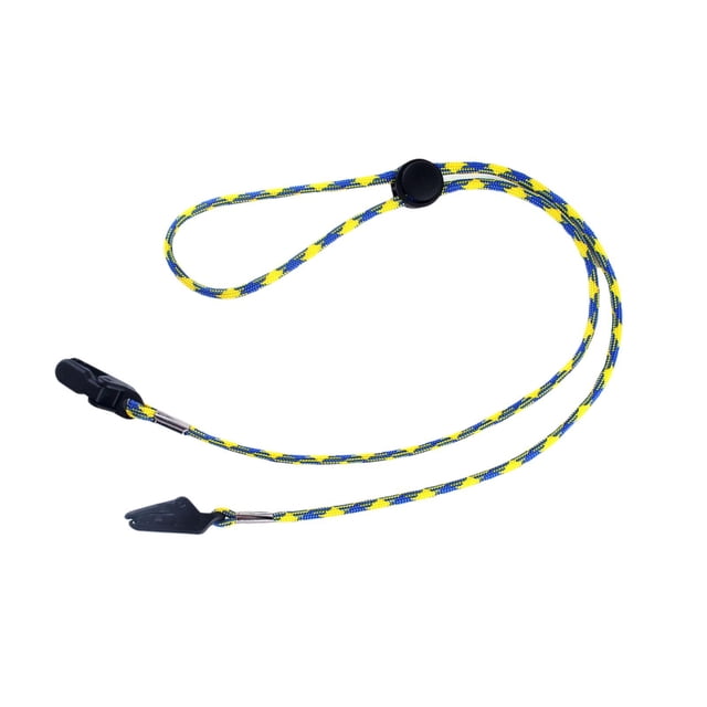 BELOVING Sangle de Chapeau Réglable Clip Chapeau Corde de Menton Flexible pour Course Pêche Golf Jaune Bleu