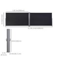 thumbnail image 3 of Outsunny Auvent Latéral Double Rétractable 236 Pouces x 63 Pouces Écran de Patio Noir, 3 of 10