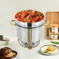 thumbnail image 5 of 11L Soup Chafer Stainless Steel Round Soup Warmer with Pot Lid and Fuel Holder in Gold, 5 of 12