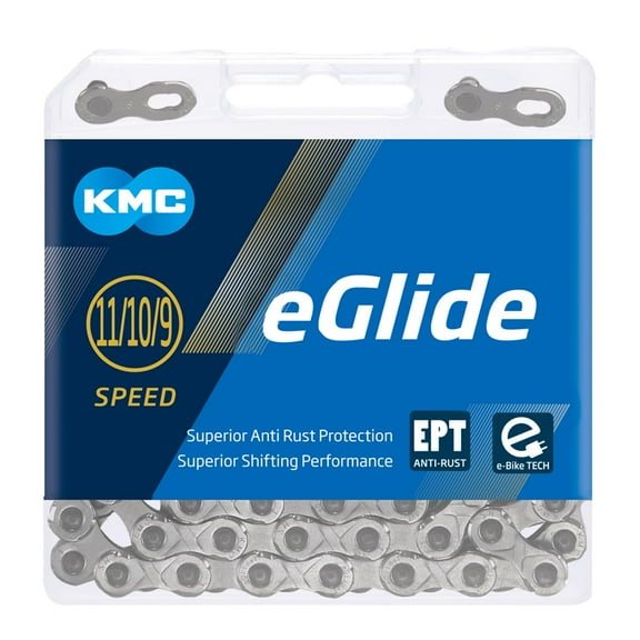 KMC eGlide EPT 9, 10 & 11 Speed Chain, Dark Silver, 118 Link