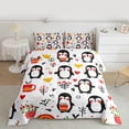 thumbnail image 2 of Castle Fairy Kawaii Penguin Full Size Comforter Sets,Cute Floral Animal Bedding Sets, 2 of 8