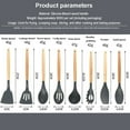 thumbnail image 4 of 12Pcs Silicone Kitchen Utensils Cooking Wooden Handle Non Stick Pot Kitchenware Set Storage Bucket Silicone Kitchen Utensils, 4 of 9