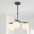 thumbnail image 4 of Better Homes & Gardens 17" Architectural Ceiling Light, Black Metal Frame Frosted Glass Globes, 4 of 9