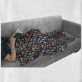 thumbnail image 6 of Fantasy Soft Flannel Fleece Throw Blanket, Colorful Jolly Theme of Creatures Creativity and Imagination Composition, Cozy Plush for Indoor and Outdoor Use, 50" x 60", Multicolor, by Ambesonne, 6 of 6