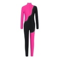 thumbnail image 3 of Haitryli Combinaison de Gymnastique à Manches Longues avec Strass pour Filles, Rose Vif 10, 3 of 6