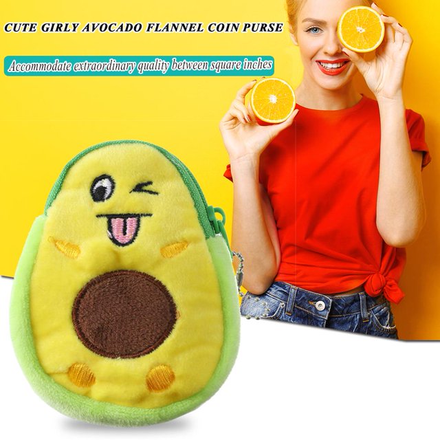 Mini monedero colgante con forma de aguacate para mujer a la moda, billetera pequeña (amarillo)