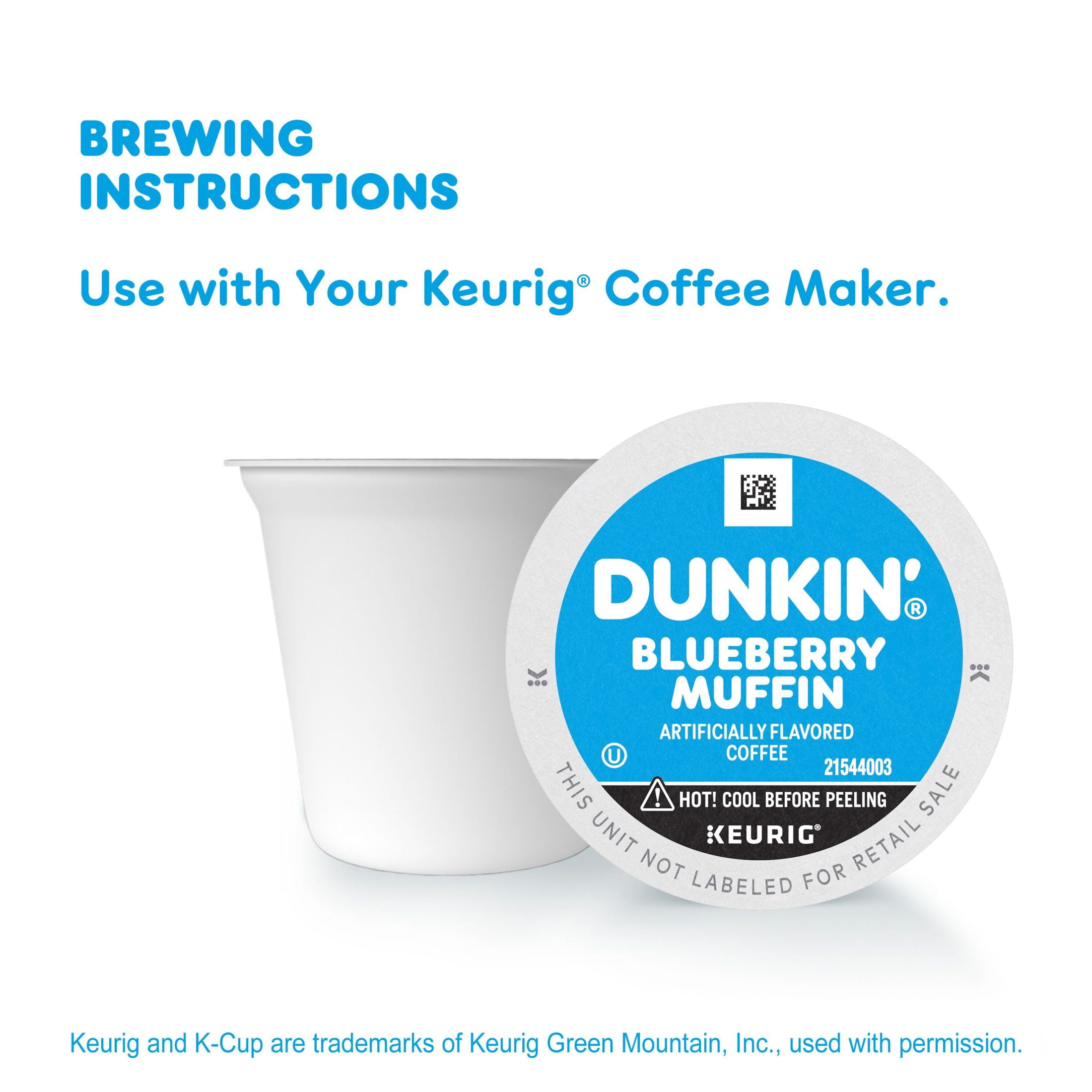 Dunkin’ Blueberry Muffin Ground Coffee, Medium Roast, Keurig K Cup Pods, 22 Count Box