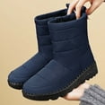 thumbnail image 6 of YAYUBA Snow Boots Women Blue Women's Winter Mid Calf Boots with Insulated Comfort and Traction Sole Design for Cold Weather, 6 of 7