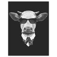thumbnail image 2 of Vache Drôle en Costume avec Lunettes - Impression sur Toile Animal, 2 of 3