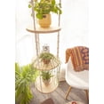 thumbnail image 3 of Hemp Rope Hanging Plant Shelf from Ceiling for Narrow Space or window Boho Hanging plant Shelves, Natural Pine Wooden Plant Stand Display for Indoor, Outdoor, Corner, Balcony, Living Room and Bedroom, 3 of 8