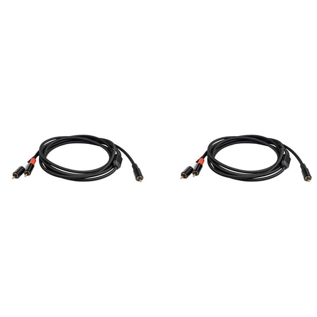 2X Y Adapter Cable Subwoofer Y Cable 1X To 2X RAC Audio Cable 1 To 2 Power Amplifier Audio Cable,1 Meter