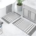 thumbnail image 1 of Juego de alfombras de baño Tindbea de 2 piezas, extra suaves y absorbentes, color gris, 1 of 6