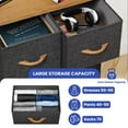 thumbnail image 4 of ModFusion Modern 5 Foldable Drawers Fabric Dresser Unit Organizer with Wood Handle – Dark Gray, 4 of 8